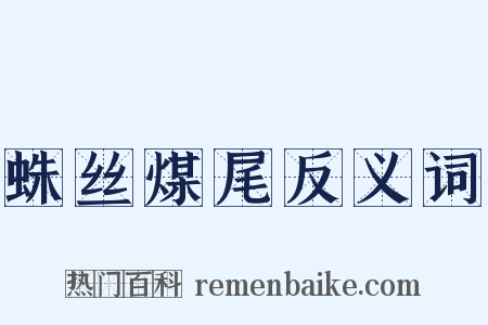 蛛丝煤尾反义词是什么意思的图片